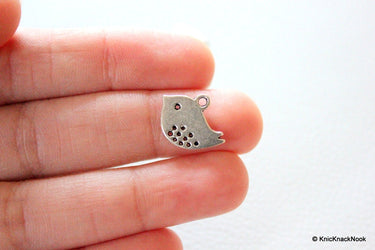 5 x Dove Charms Zinc Alloy Silver Tone 12mm x 18mm